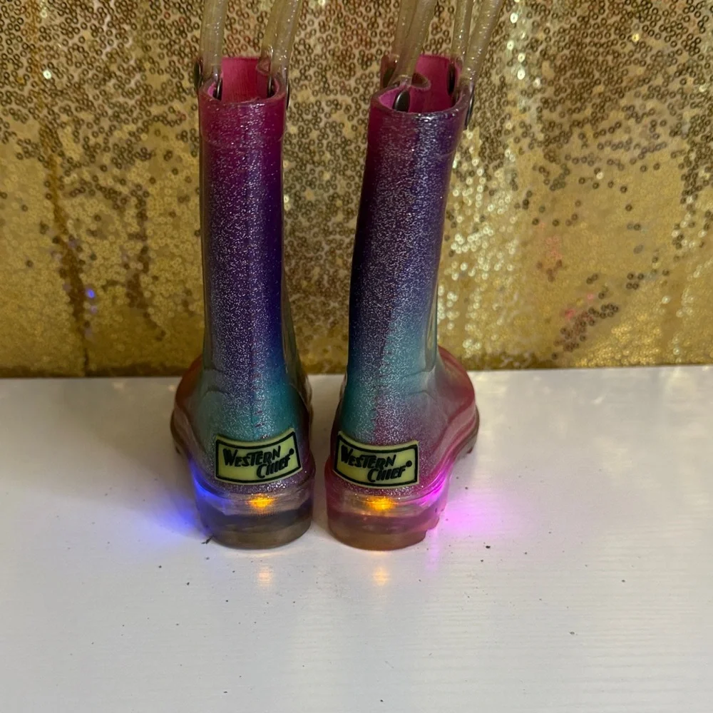 Western Chief Glitter Ombré Light Up Rain Boots